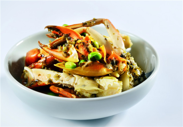 雪菜毛豆煮肉蟹 boiled meat crab with edamame and preserved vegetable.jpg
