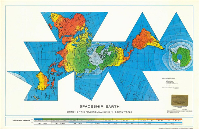 Buckminster Fuller and Chuck Byrne, Dymaxion Air-Ocean World Map, 1981.jpg